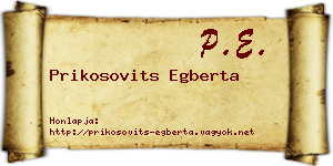 Prikosovits Egberta névjegykártya